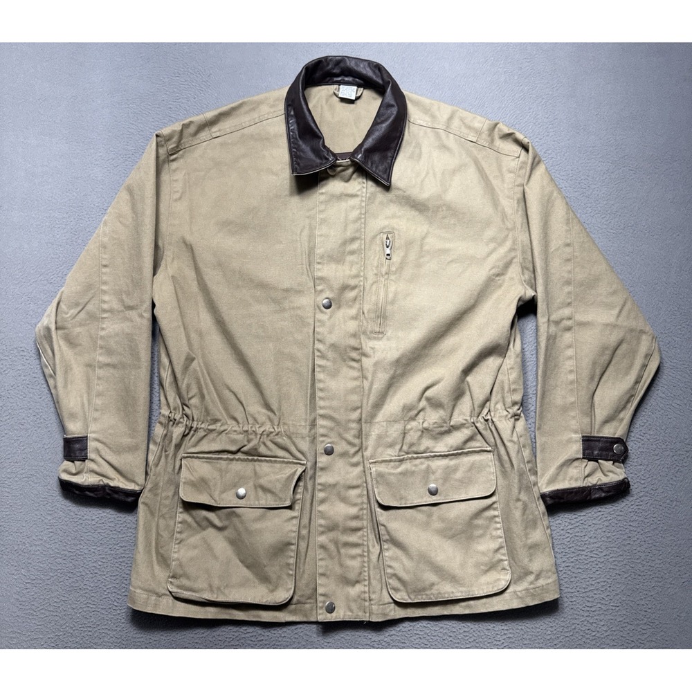 Men's Tan Cotton Field Jacket with Contrast Collar
